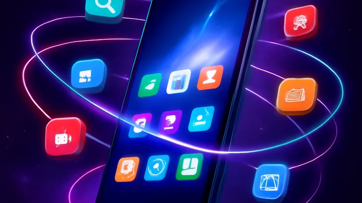 PHP717 COM Sleek smartphone floating in space